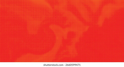 Textura de gradiente de patrón de color naranja semitono de puntos con tecnología de fondo digital. Cómics de arte pop de puntos con fondo de verano.
