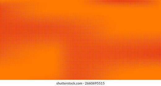 Textura de gradiente de patrón de color naranja semitono de puntos con tecnología de fondo digital. Cómics de arte pop de puntos con fondo de verano.