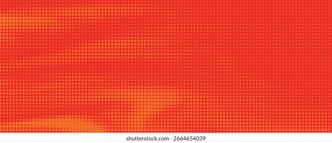 Pontos de meio-tom laranja cor padrão textura gradiente com tecnologia digital fundo. Quadrinhos de arte pop com ilustração de fundo de verão