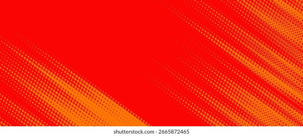 Pontos de meio-tom laranja cor padrão textura gradiente com tecnologia digital fundo. Quadrinhos de arte pop com fundo de verão.