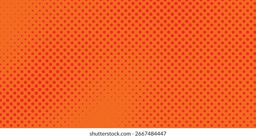 Textura de gradiente de patrón de color naranja semitono de puntos con tecnología de fondo digital. Punto pop art comics moderno naranja best seller