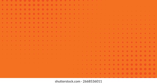 Dots Halbton orange Farbmuster Farbverlauf Textur mit Technologie digitalen Hintergrund. Punkte Pop Art Comics moderner orangefarbener Hintergrund