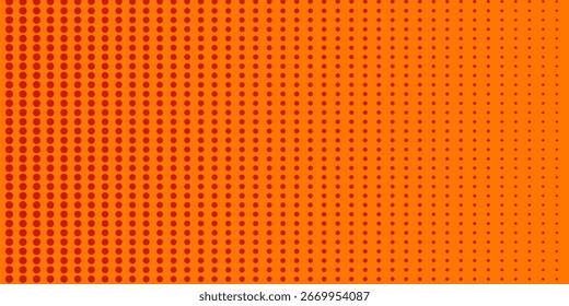 Textura de gradiente de patrón de color naranja semitono de puntos con tecnología de fondo digital. Cómics de arte pop de puntos con fondo de verano.