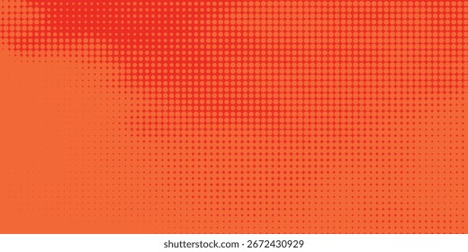 Dots halftone orange color pattern gradient texture with technology digital background. Dots pop art comics with summer background.