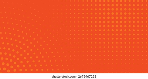 Textura de gradiente de patrón de color naranja semitono de puntos con tecnología de fondo digital. Punto de arte pop comics moderno Punto polka best seller de fondo