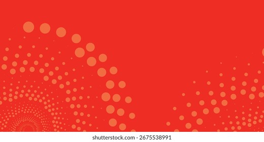 Dots halftone orange color pattern gradient texture with technology digital background. Dots pop art comics. vector eps10