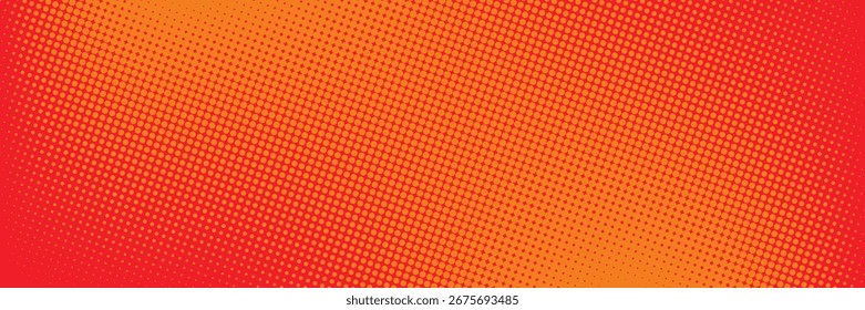 Dots halftone orange color pattern gradient texture with technology digital background. Dots pop art comics with summer background. vector ilustration	
