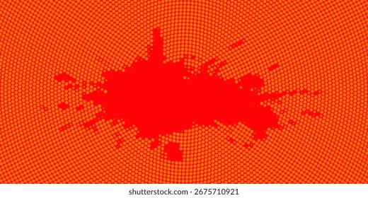Textura de gradiente de patrón de color naranja semitono de puntos con tecnología de fondo digital. Cómics de arte pop de puntos con fondo de verano.	
