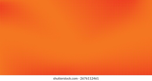 Dots halftone orange color pattern gradient texture with technology digital background. Artistic dots pop art comics with summer background.Eps 10
