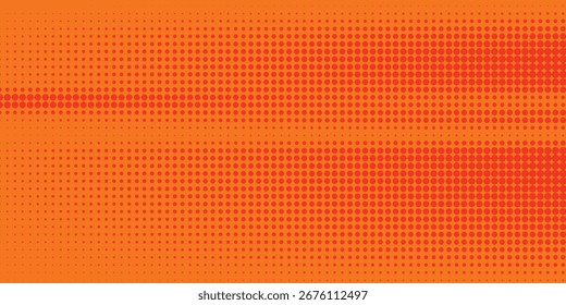 Dots halftone orange color pattern gradient texture with technology digital background. Artistic dots pop art comics with summer background.Eps 10