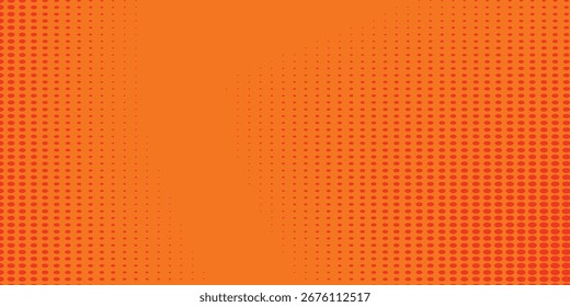 Dots halftone orange color pattern gradient texture with technology digital background. Artistic dots pop art comics with summer background.Eps 10