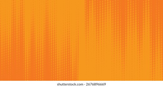 Textura de gradiente de patrón de color naranja semitono de puntos con tecnología de fondo digital. Cómics del arte pop de los puntos con el arte simple del fondo del verano