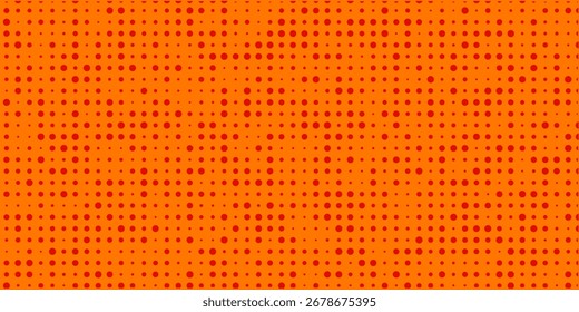 Dots halftone orange color pattern gradient texture with technology digital background. Dots pop art comics Vector ilustration