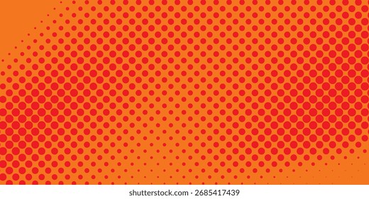 Dots halftone orange color pattern gradient texture with technology digital background. Dots pop art comics with summer background. modern Dots halftone 