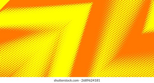 Dots halftone orange color pattern gradient texture with technology digital background. Dots pop art comics with summer background.