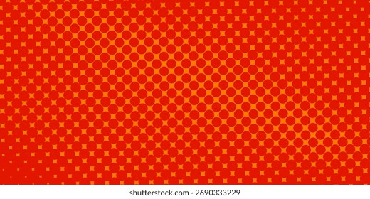 Dots halftone orange color pattern gradient texture with technology digital background. Dots pop art comics with summer background.