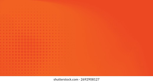 Dots halftone orange color pattern gradient texture with technology digital background. Dots pop art comics with summer background.
