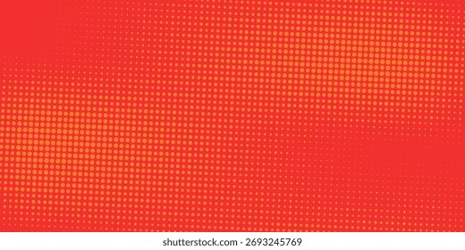 Textura de gradiente de patrón de color naranja semitono de puntos con tecnología de fondo digital. Cómics de arte pop de puntos con fondo de verano.