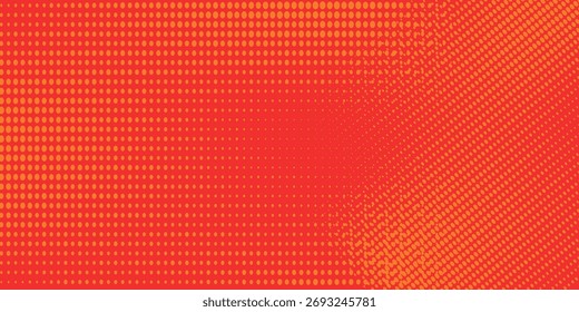 Pontos de meio-tom laranja cor padrão textura gradiente com tecnologia digital fundo. Quadrinhos de arte pop com fundo de verão.