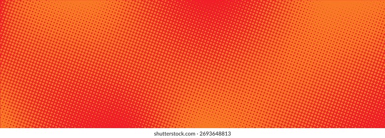 Dots Halbton orange Farbmuster Farbverlauf Textur mit Technologie digitalen Hintergrund. Punkte Pop-Art-Comics mit sommerlichem Hintergrund. Vektorgrafik	