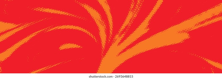 Dots halftone orange color pattern gradient texture with technology digital background. Dots pop art comics with summer background. vector ilustration	