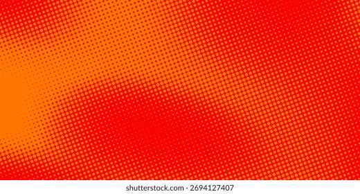 Dots halftone orange color pattern gradient texture with technology digital background. Dots pop art comics with summer background.