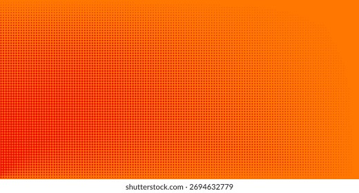 Pontos de meio-tom laranja cor padrão textura gradiente com tecnologia digital fundo. Quadrinhos de arte pop com fundo de verão.