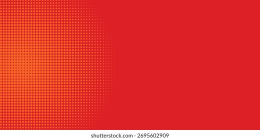 Textura de gradiente de patrón de color naranja semitono de puntos con tecnología de fondo digital.