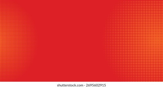 Textura de gradiente de patrón de color naranja semitono de puntos con tecnología de fondo digital.