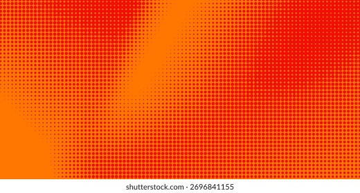 Dots halftone orange color pattern gradient texture with technology digital background. Modern Dots pop art comics with summer background.