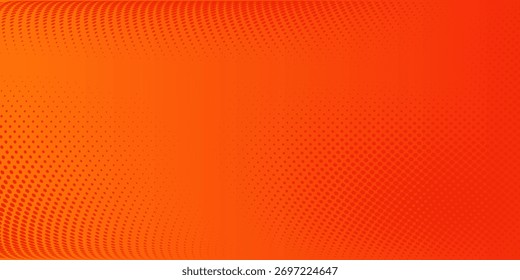 Textura de gradiente de patrón de color naranja semitono de puntos con tecnología de fondo digital. Cómics de arte pop de puntos con fondo de verano.	
