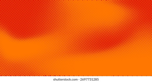 Dots halftone orange color pattern gradient texture with technology digital background. Dots pop art comics with summer background.