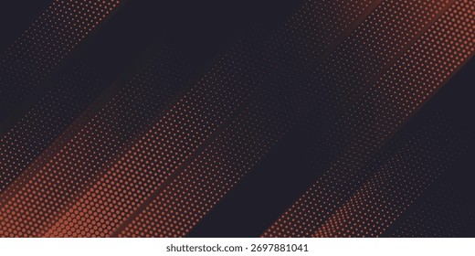 Fondo de textura grunge de gradiente de patrón de color naranja de semitono de puntos. Ilustración vectorial de estilo deportivo de cómics de arte pop de puntos