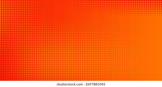 Dots halftone orange color pattern gradient texture with technology digital background. Dots pop art comics with summer background. vector illustration