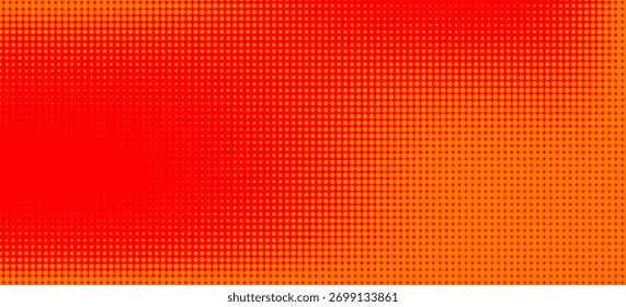 Dots Halbton orange Farbmuster Farbverlauf Textur mit Technologie digitalen Hintergrund. Punkte Pop-Art-Comics mit sommerlichem Hintergrund.

