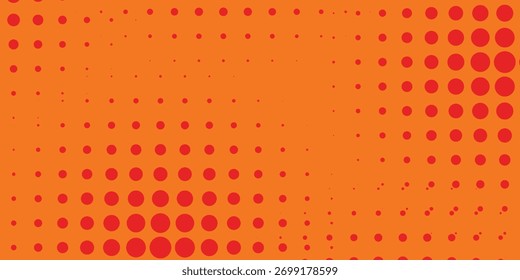 Pontos de meio-tom laranja cor padrão textura gradiente com tecnologia digital fundo. Pontos pop art quadrinhos. vetor eps10