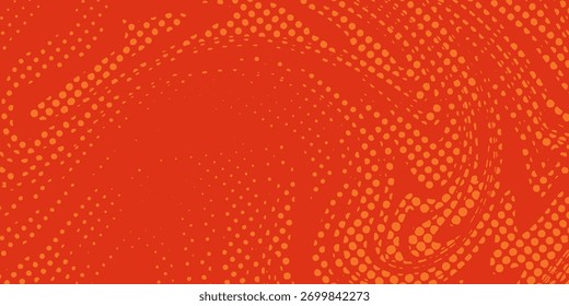 Pontos de meio-tom laranja cor padrão textura gradiente com tecnologia digital fundo. Quadrinhos de arte pop com fundo de verão.