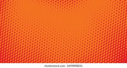 Textura de gradiente de patrón de color naranja semitono de puntos con tecnología de fondo digital. Puntos pop art 