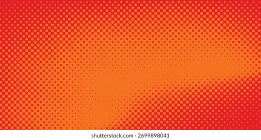 Textura de gradiente de patrón de color naranja semitono de puntos con tecnología de fondo digital. Puntos pop art 