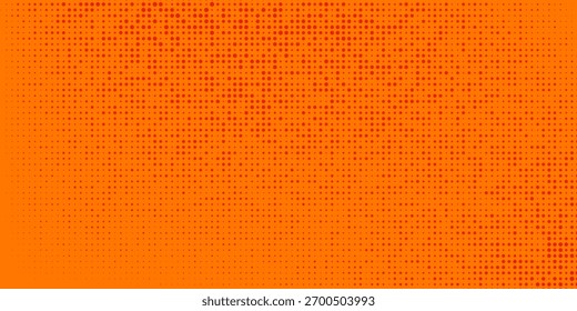 Textura de gradiente de patrón de color naranja semitono de puntos con tecnología de fondo digital. Cómics de arte pop de puntos con fondo de verano.