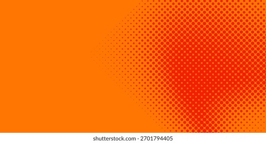 Textura de gradiente de patrón de color naranja semitono de puntos con tecnología de fondo digital. Cómics de arte pop de puntos con fondo de verano.	