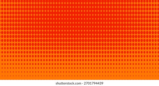Textura de gradiente de patrón de color naranja semitono de puntos con tecnología de fondo digital. Cómics de arte pop de puntos con fondo de verano.	