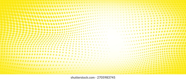 Textura de gradiente de patrón de color naranja semitono de puntos con tecnología de fondo digital. Cómics de arte pop de puntos con fondo de verano. Vector moderno