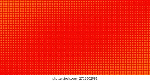 Pontos de meio-tom laranja cor padrão textura gradiente com tecnologia digital fundo. Quadrinhos de arte pop com fundo de verão.