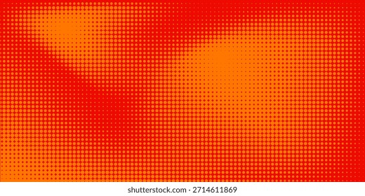 Dots halftone orange color pattern gradient texture with technology digital background. Dots pop art comics with summer background.