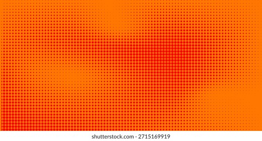 Dots Halbton orange Farbmuster Farbverlauf Textur mit Technologie digitalen Hintergrund. Punkte Pop-Art-Comics mit sommerlichem Hintergrund.
