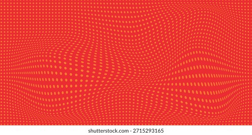 Dots halftone orange color pattern gradient texture with technology digital background. Dots pop art comics with summer background.vector ilustration