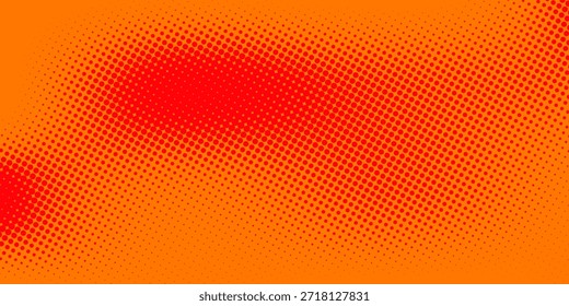 Dots Halbton orange Farbmuster Farbverlauf Textur mit Technologie digitalen Hintergrund. Punkte Pop-Art-Comics mit sommerlichem Hintergrund. Vektor eps 10