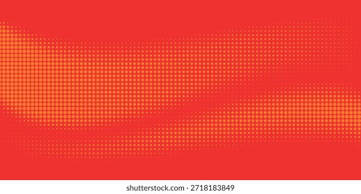 Textura de gradiente de patrón de color naranja semitono de puntos con tecnología de fondo digital. Cómics de arte pop de puntos con fondo de verano.