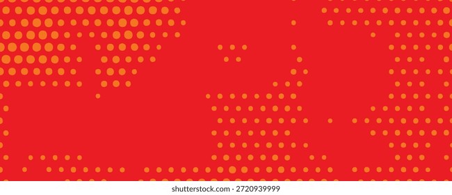 Textura de gradiente de patrón de color naranja semitono de puntos con tecnología de fondo digital. Cómics del arte pop de los puntos con diseño del fondo del verano.